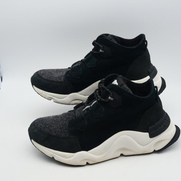 Sorel Women's 10 Kinetic Impact Caribou WP Boots Sneakers Black Sea Salt - Picture 1 of 7